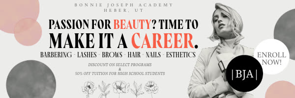 BJA horizontal banner ad: passion for beauty, time to make it a career